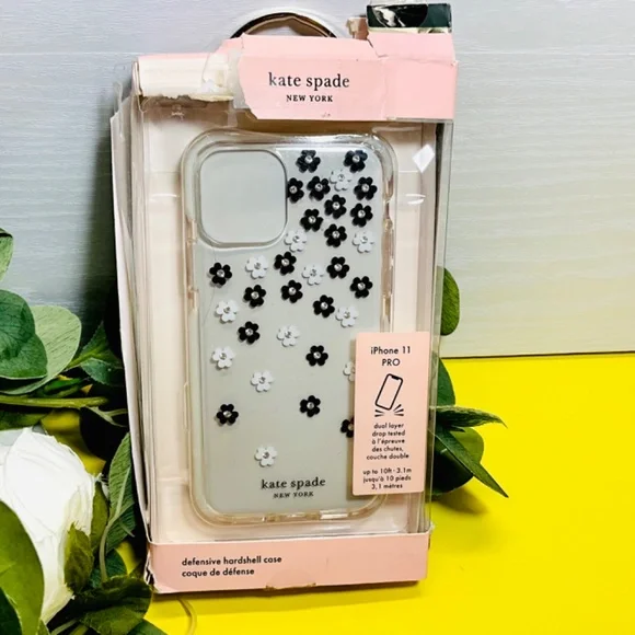 iPhone 11 Pro case ~ KATE SPADE Black and White Floral Phone Case - Picture 4 of 5